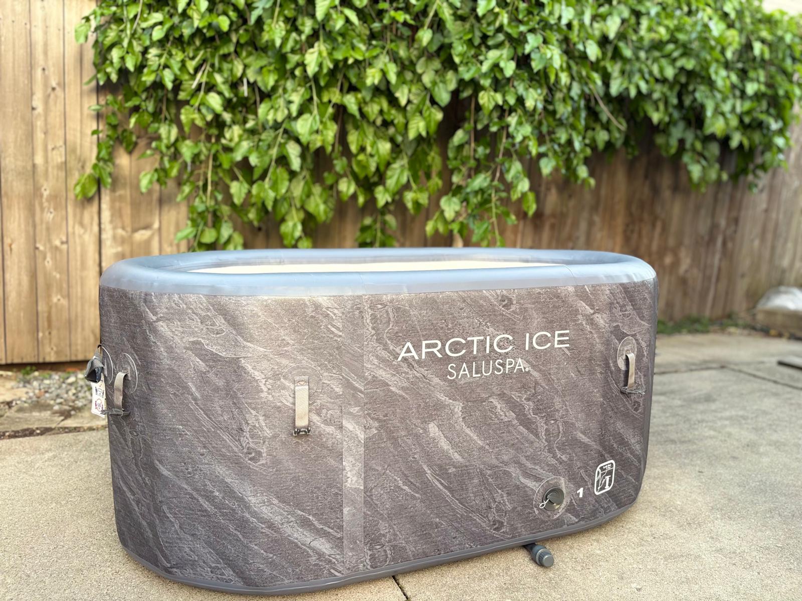 Arctic Ice cold plunge tub set up in the backyard — ready for contrast therapy